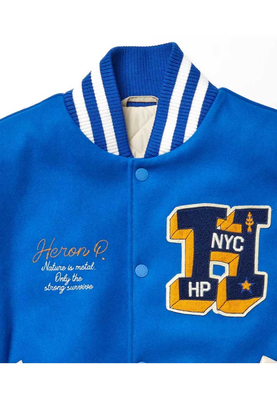 Heron Patches Cropped Varsity Jacket Heron Patches Cropped Varsity Jacket - Image 4