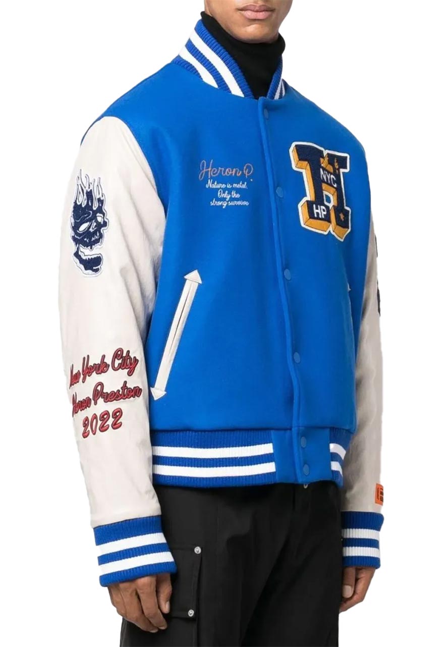 Heron Patches Wool Varsity Jacket Heron Patches Wool Varsity Jacket - Image 3