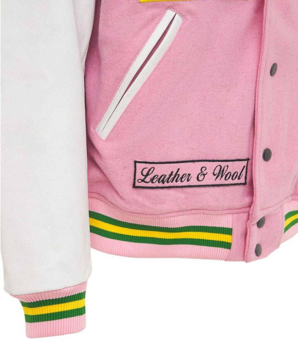 HF Homme Femme Letterman Pink Jacket HF Homme Femme Letterman Pink Jacket - Image 3