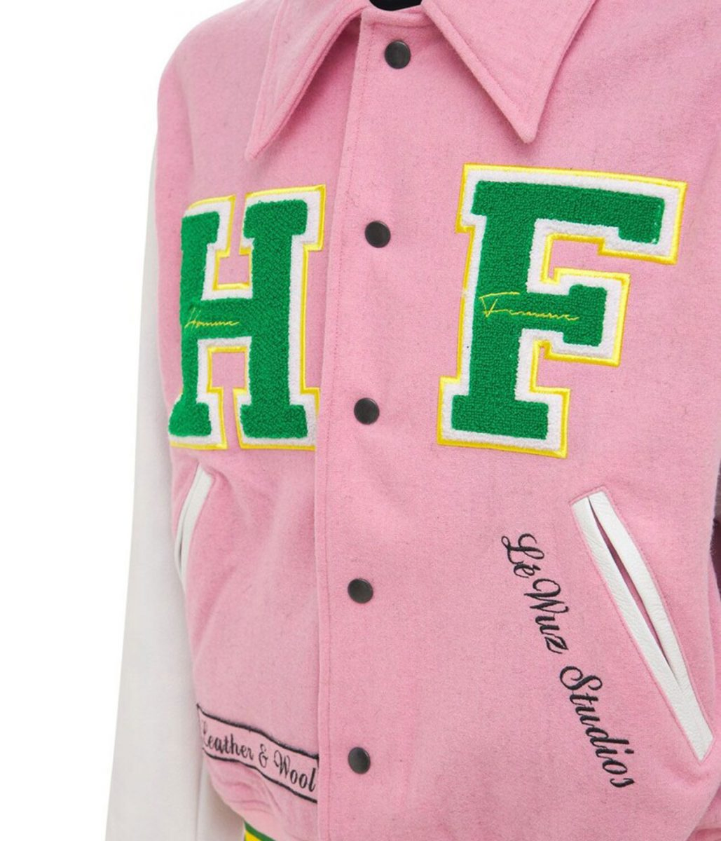 HF Homme Femme Letterman Pink Jacket HF Homme Femme Letterman Pink Jacket - Image 7