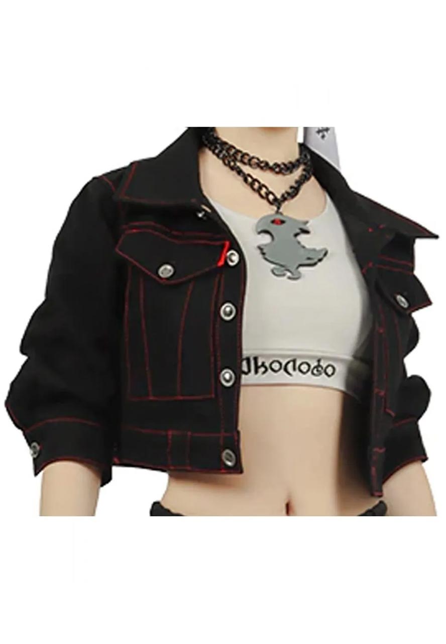 Hip Street FFXIV Cropped Black Jacket Hip Street FFXIV Cropped Black Jacket - Image 6
