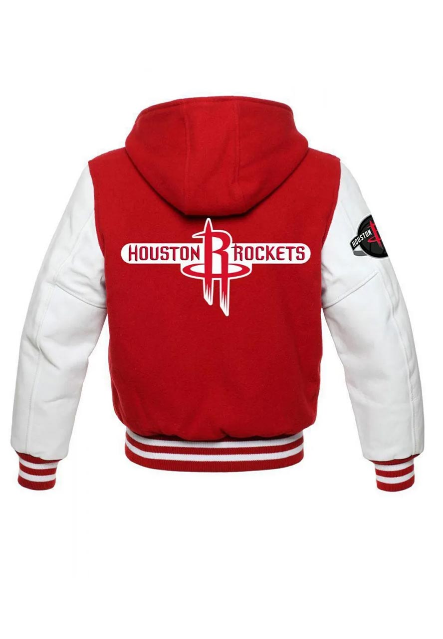 Houston Rockets NBA Varsity Hooded Jacket Houston Rockets NBA Varsity Hooded Jacket - Image 2