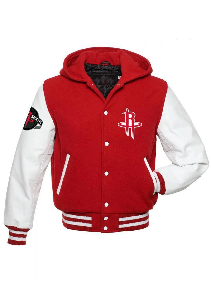 Houston Rockets NBA Varsity Hooded Jacket Houston Rockets NBA Varsity Hooded Jacket