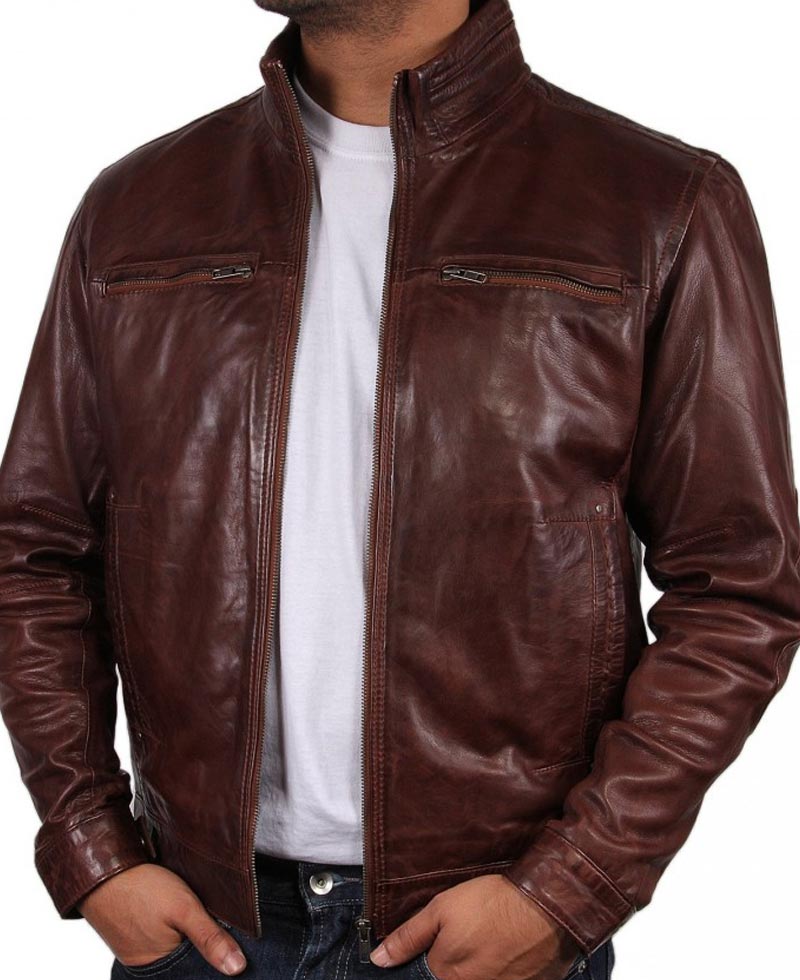 Human Target Christopher Chance Brown Leather Jacket