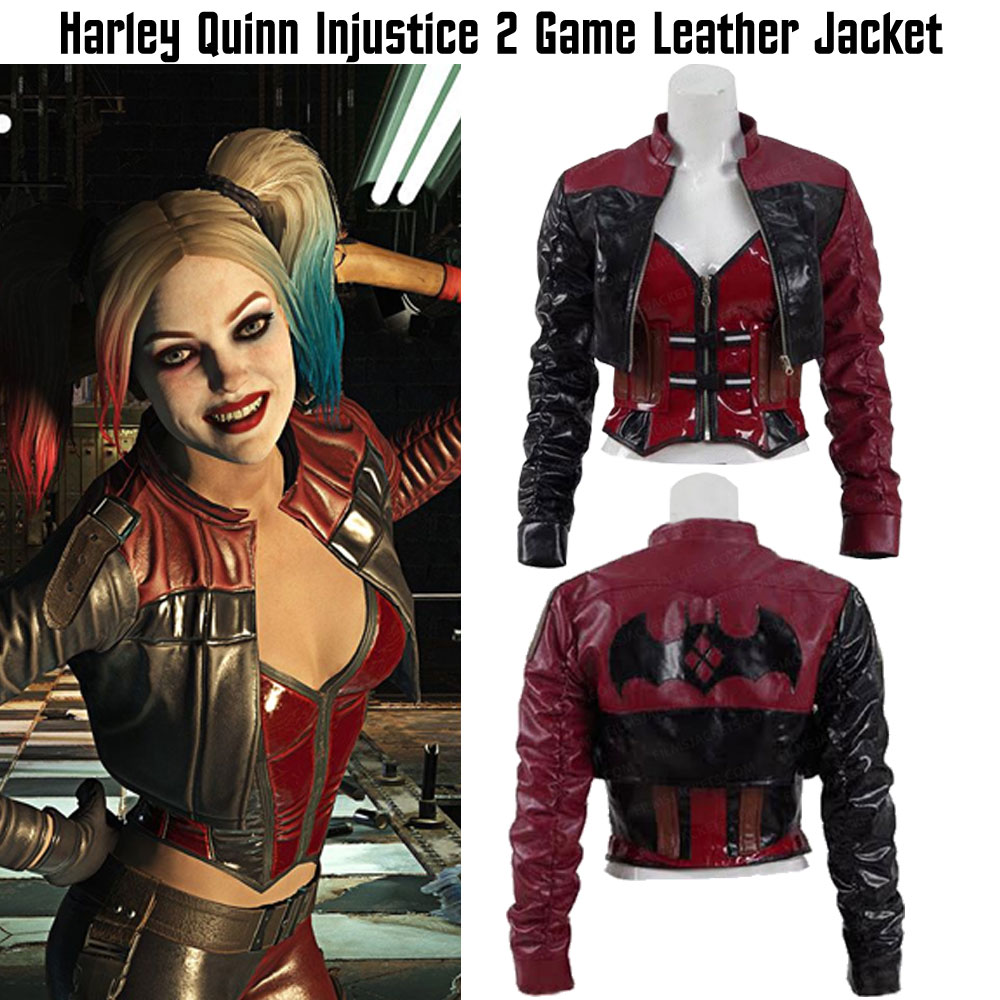 Injustice 2 Harley Quinn Leather Jacket with Vest Injustice 2 Harley Quinn Leather Jacket with Vest - Image 6