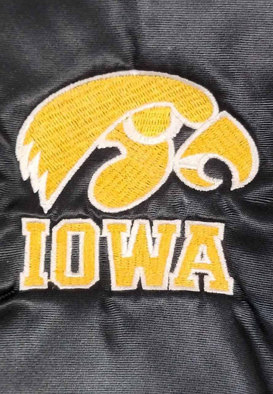 Iowa Hawkeyes 80s Black Satin Jacket Iowa Hawkeyes 80s Black Satin Jacket - Image 3