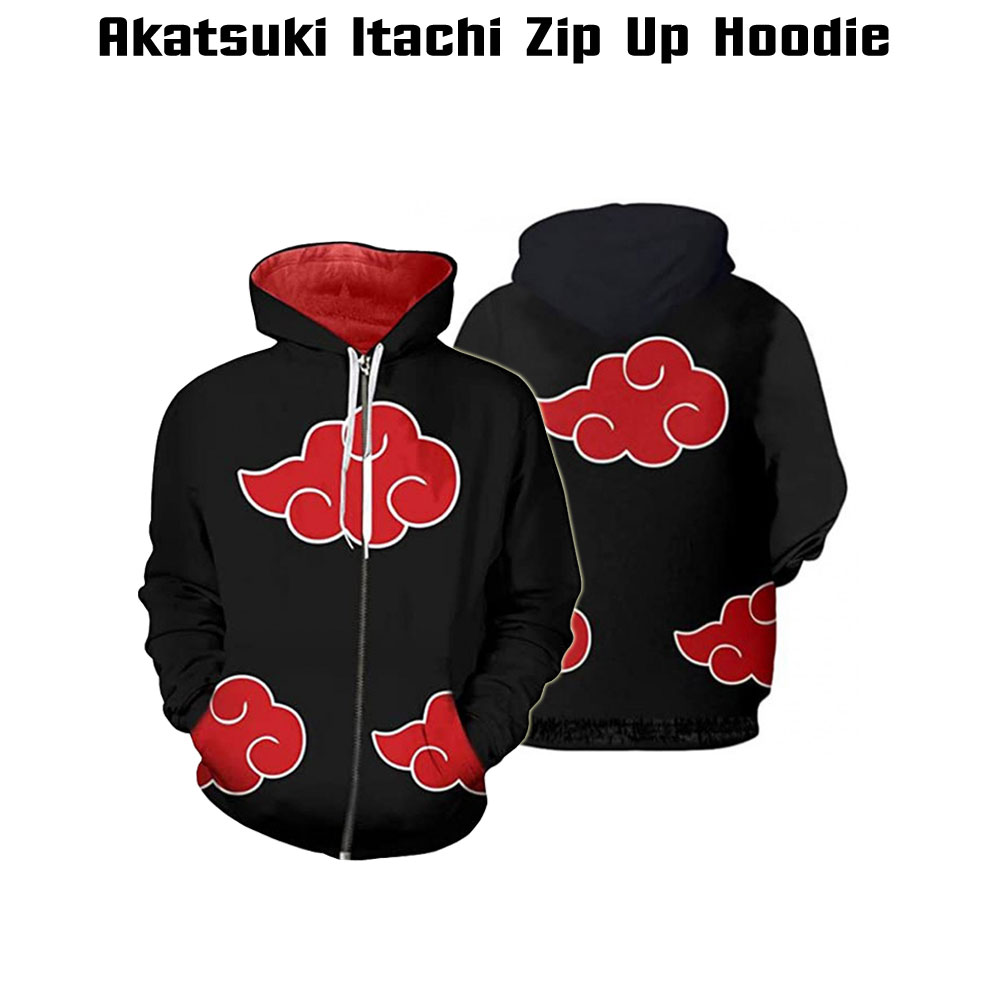 Itachi Akatsuki Black Hoodie Itachi Akatsuki Black Hoodie - Image 3