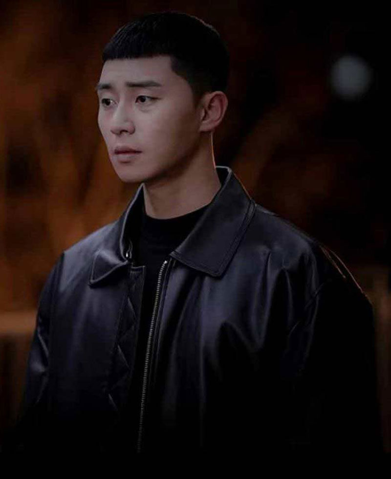Park Seo Joon Itaewon Class Black Leather Jacket Park Seo Joon Itaewon Class Black Leather Jacket - Image 4