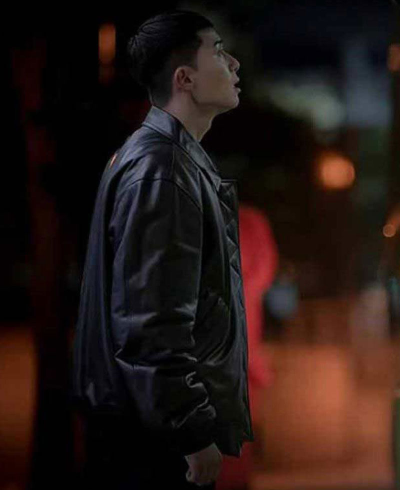 Park Seo Joon Itaewon Class Black Leather Jacket Park Seo Joon Itaewon Class Black Leather Jacket - Image 3