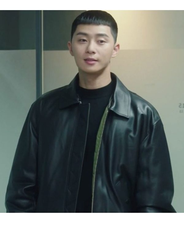 Park Seo Joon Itaewon Class Black Leather Jacket