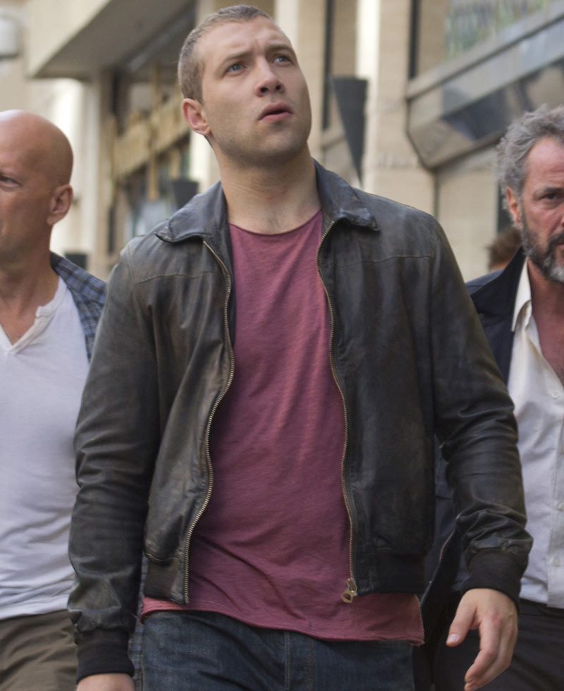 Jai Courtney Die Hard 5 Black Distressed Leather Jacket Jai Courtney Die Hard 5 Black Distressed Leather Jacket - Image 2