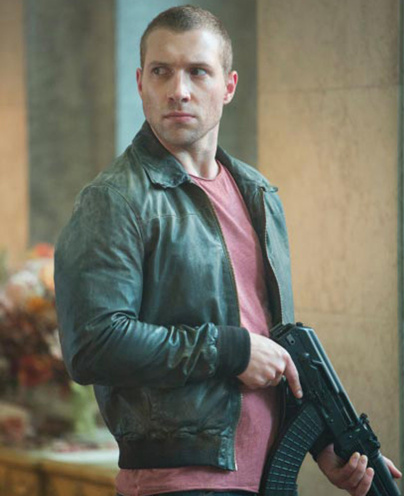 Jai Courtney Die Hard 5 Black Distressed Leather Jacket Jai Courtney Die Hard 5 Black Distressed Leather Jacket
