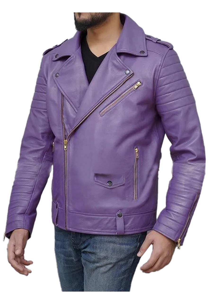 Jalen Hurts Purple Leather Jacket Jalen Hurts Purple Leather Jacket - Image 6