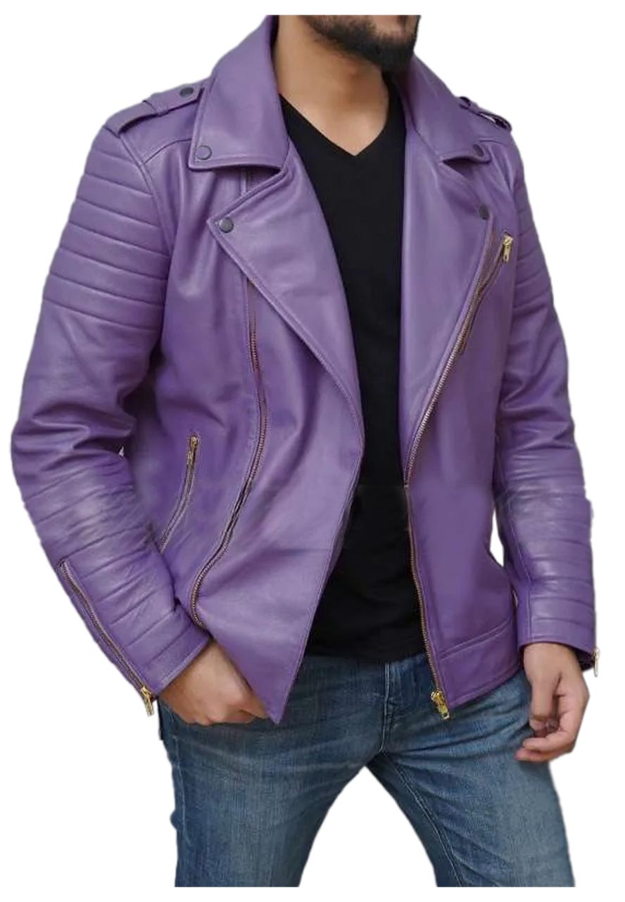 Jalen Hurts Purple Leather Jacket Jalen Hurts Purple Leather Jacket - Image 5