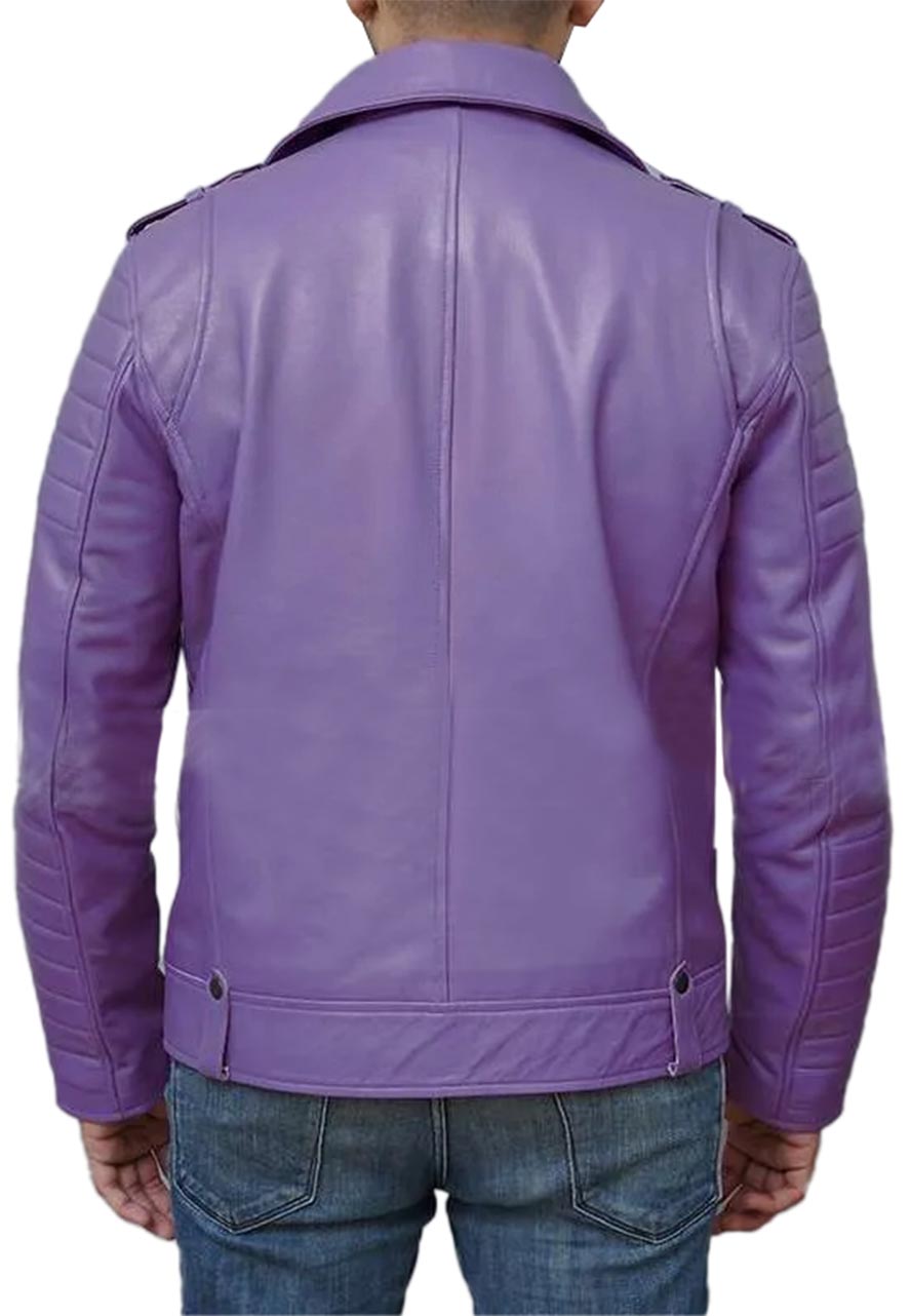 Jalen Hurts Purple Leather Jacket Jalen Hurts Purple Leather Jacket - Image 2