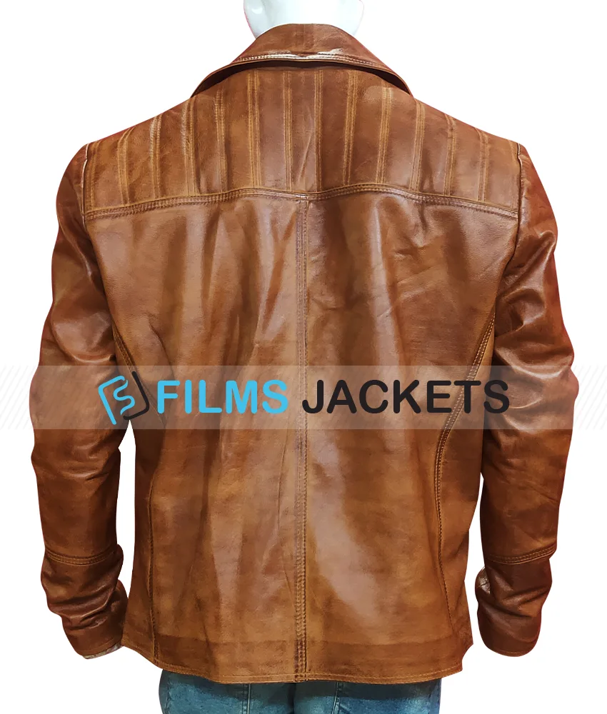 James Franco Motorcycle Distressed Brown Leather Jacket James Franco Motorcycle Distressed Brown Leather Jacket - Image 2