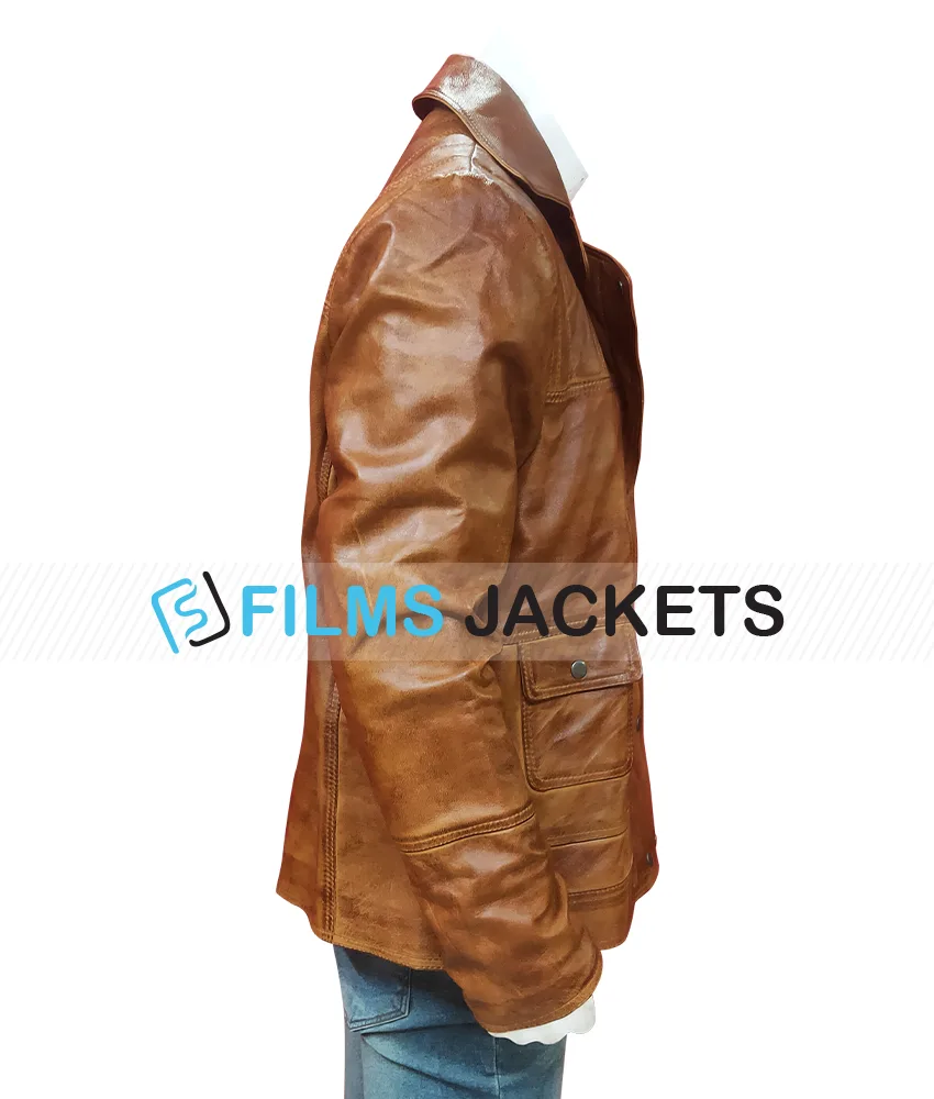 James Franco Motorcycle Distressed Brown Leather Jacket James Franco Motorcycle Distressed Brown Leather Jacket - Image 3