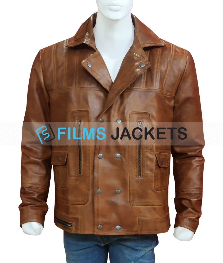 James Franco Motorcycle Distressed Brown Leather Jacket James Franco Motorcycle Distressed Brown Leather Jacket
