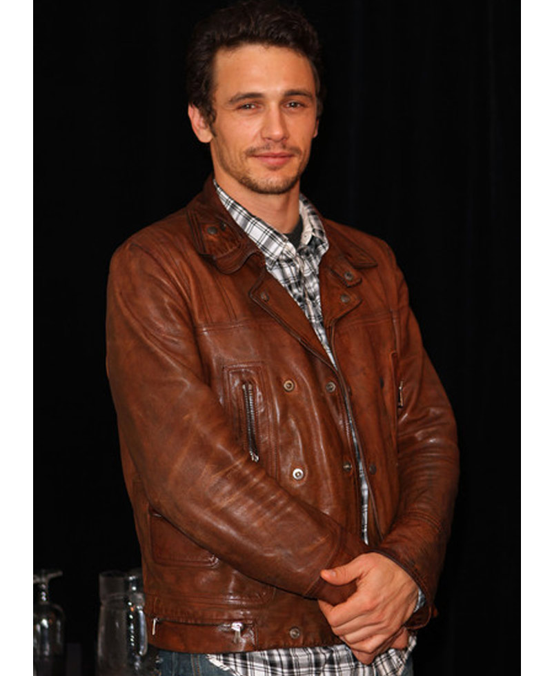James Franco Motorcycle Distressed Brown Leather Jacket James Franco Motorcycle Distressed Brown Leather Jacket - Image 7