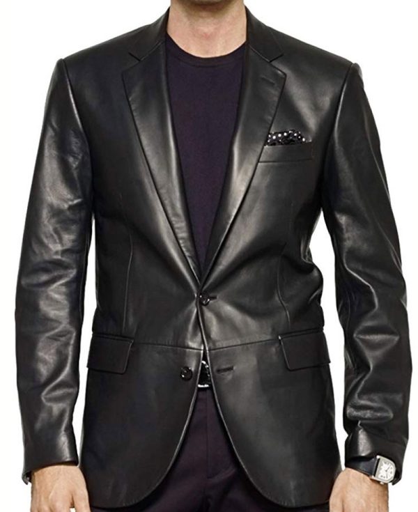 James Gandolfini The Sopranos Black Leather Blazer