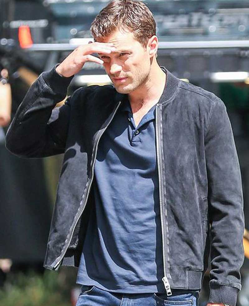 Fifty Shades Freed Jamie Dornan Bomber Suede Jacket Fifty Shades Freed Jamie Dornan Bomber Suede Jacket - Image 6