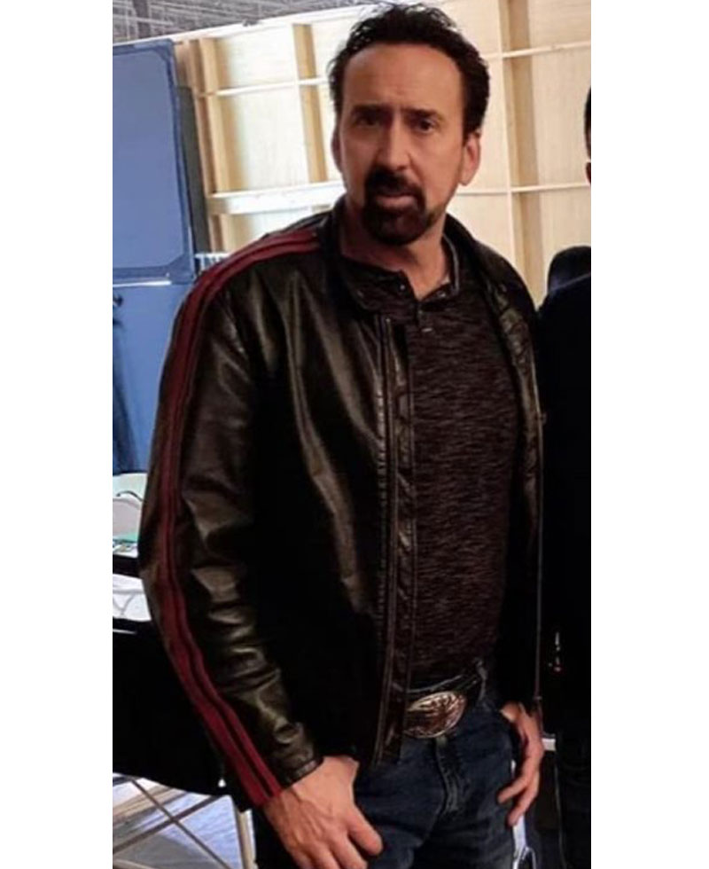 Nicolas Cage Willy's Wonderland Striped Leather Jacket Nicolas Cage Willy's Wonderland Striped Leather Jacket - Image 3