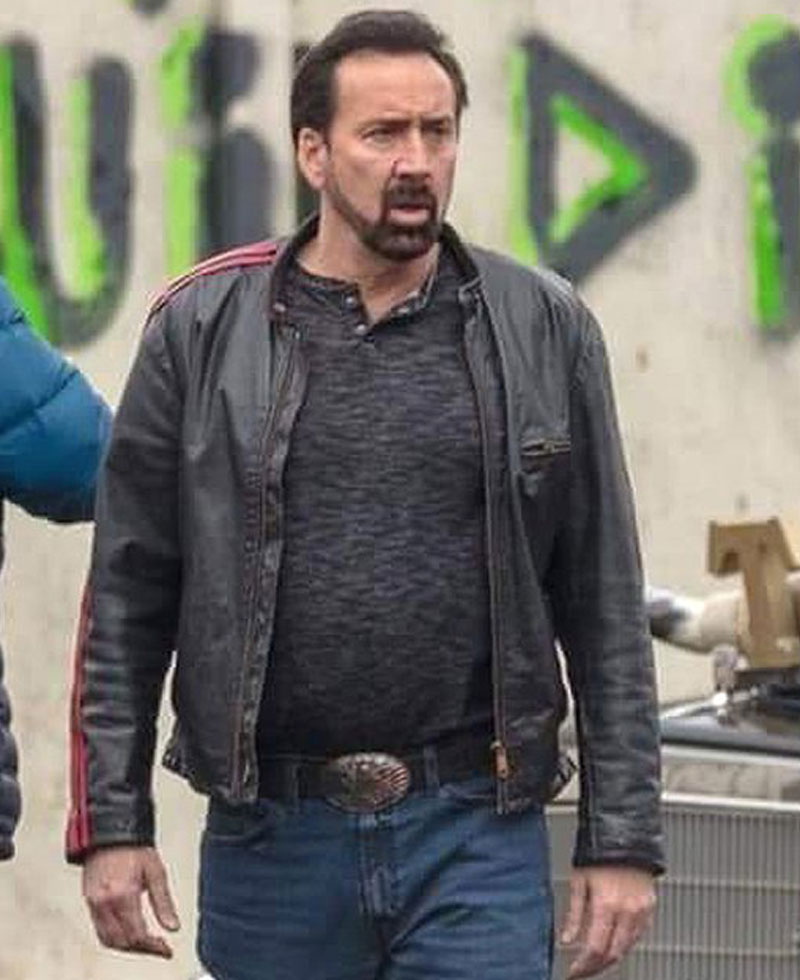 Nicolas Cage Willy's Wonderland Striped Leather Jacket Nicolas Cage Willy's Wonderland Striped Leather Jacket