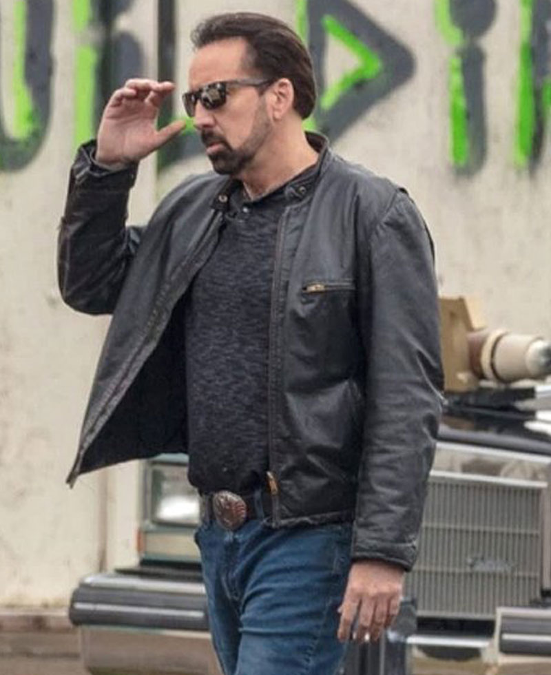 Nicolas Cage Willy's Wonderland Striped Leather Jacket Nicolas Cage Willy's Wonderland Striped Leather Jacket - Image 2