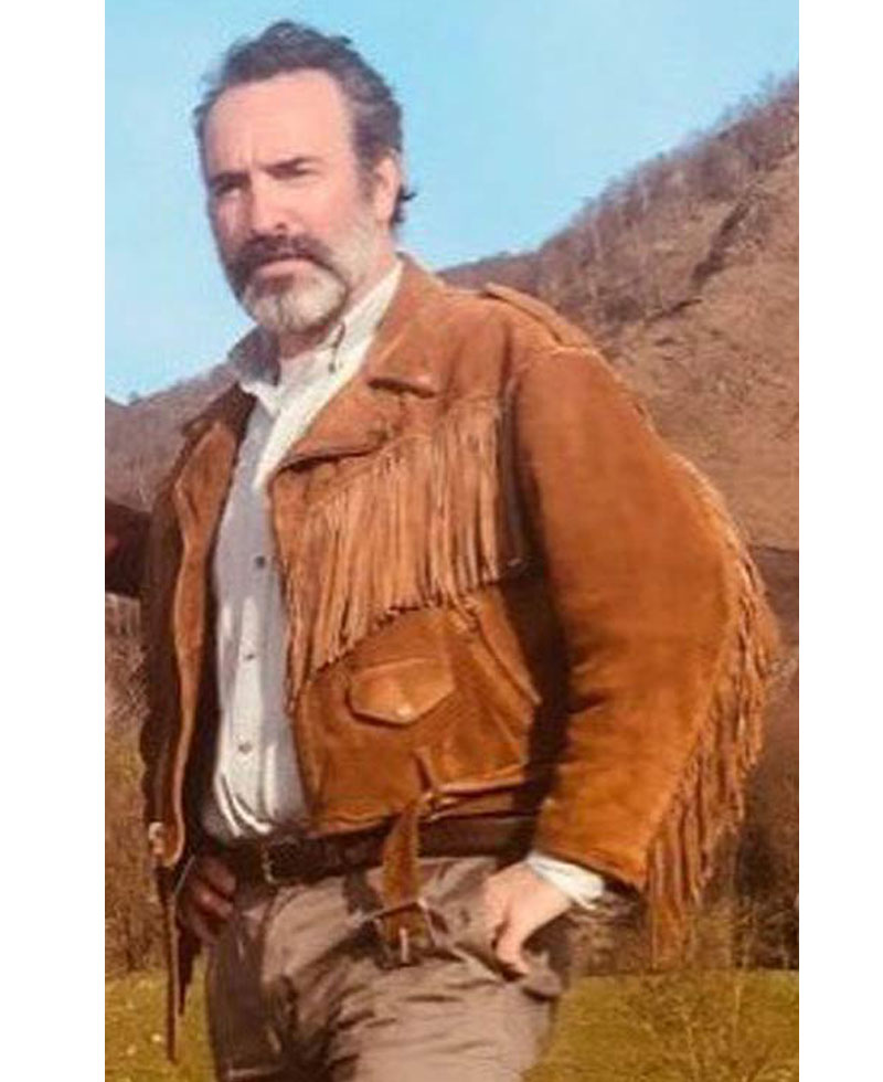 Jean Dujardin Deerskin Brown Fringe Jacket Jean Dujardin Deerskin Brown Fringe Jacket
