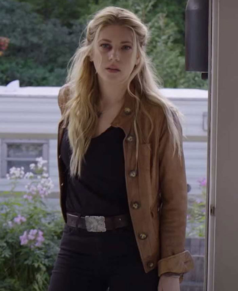 Big Sky Katheryn Winnick Waxed Brown Leather Jacket Big Sky Katheryn Winnick Waxed Brown Leather Jacket - Image 2