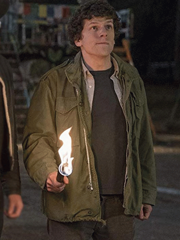 Jesse Eisenberg Zombieland Double Tap Green Jacket
