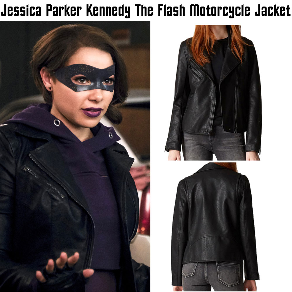 Jessica Parker Kennedy The Flash S05 Black Leather Jacket Jessica Parker Kennedy The Flash S05 Black Leather Jacket - Image 4