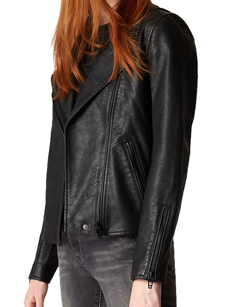 Jessica Parker Kennedy The Flash S05 Black Leather Jacket Jessica Parker Kennedy The Flash S05 Black Leather Jacket - Image 2