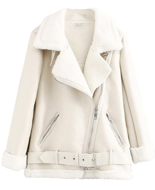 Itaewon Class Kim Da Mi Shearling White Leather Jacket