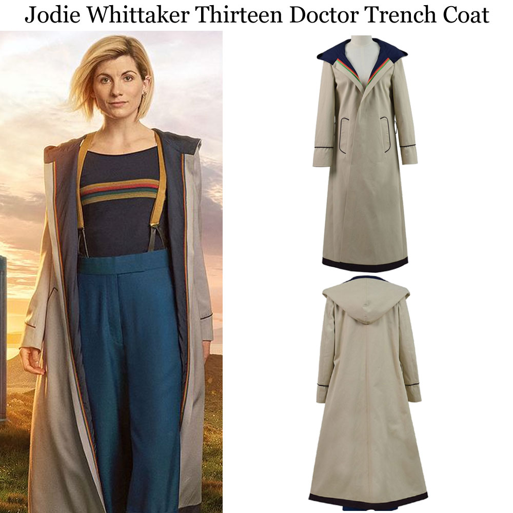 Jodie Whittaker Doctor Who Trench Coat whittaker 13th doctor beige trench coat