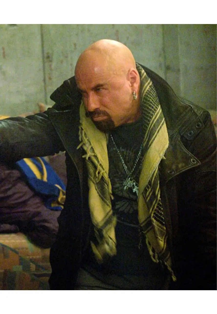 Charlie Wax From Paris With Love John Travolta Leather Jacket john travolta leather jacket