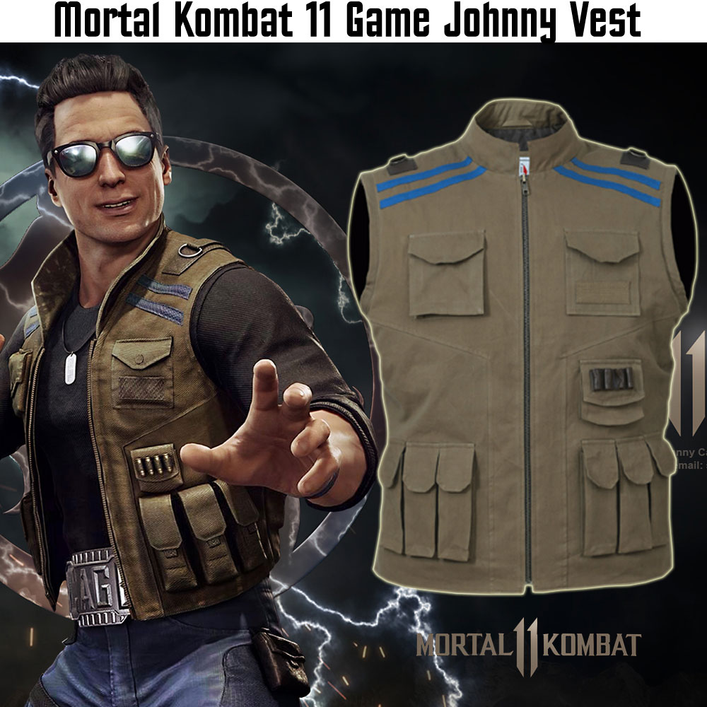 Johnny Cage Mortal Kombat 11 Green Vest Johnny Cage Mortal Kombat 11 Green Vest - Image 5