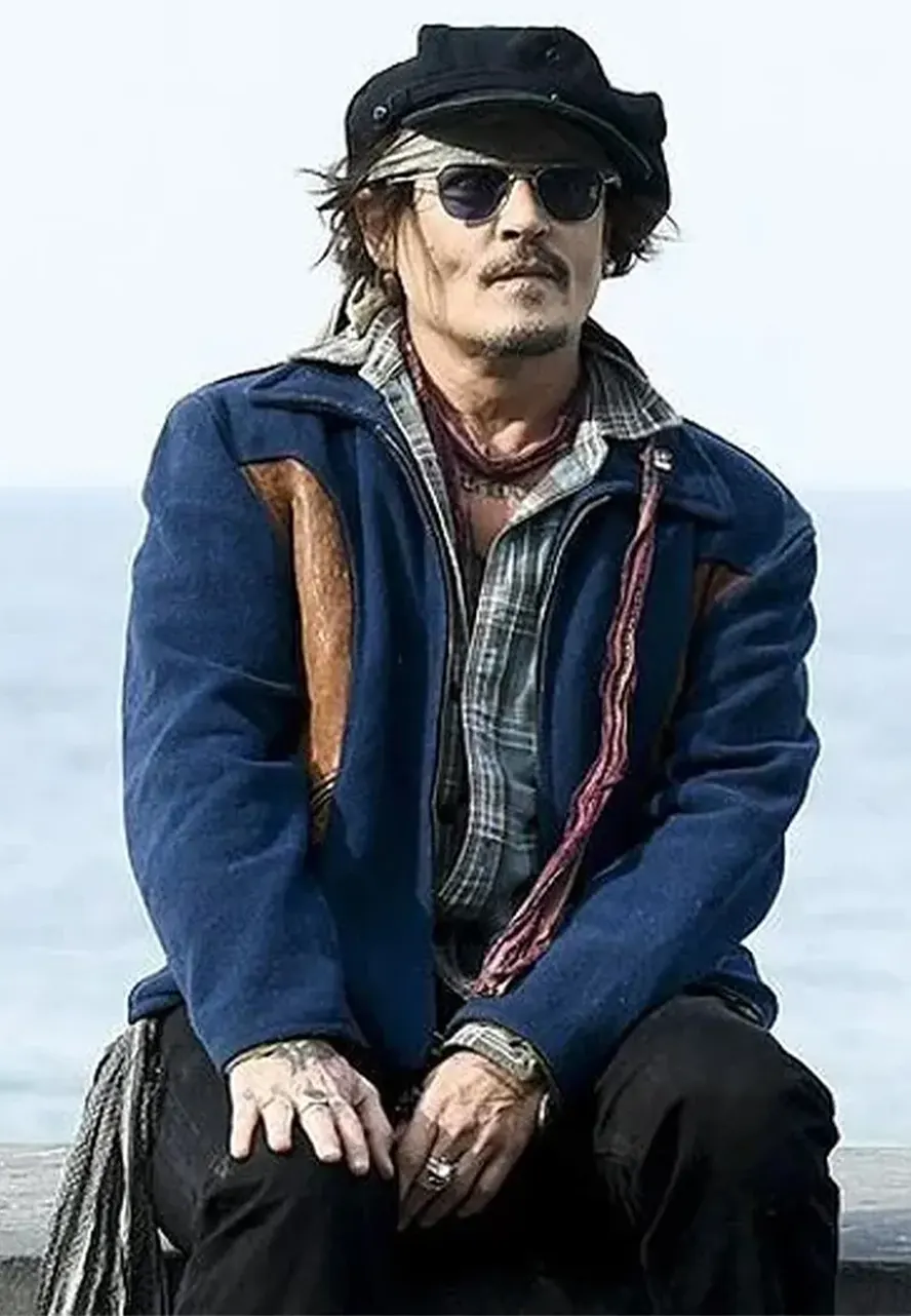 Johnny Depp Blue Wool Jacket Johnny Depp Blue Wool Jacket - Image 2
