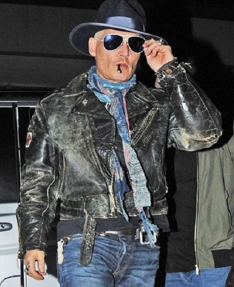 Johnny Depp Vintage Black Leather Jacket Johnny Depp Vintage Black Leather Jacket - Image 3