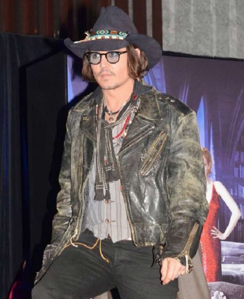 Johnny Depp Vintage Black Leather Jacket Johnny Depp Vintage Black Leather Jacket - Image 2