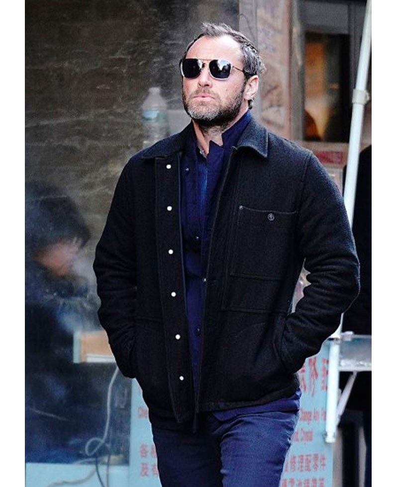 Jude Law The Rhythm Section Black Jacket Jude Law The Rhythm Section Black Jacket