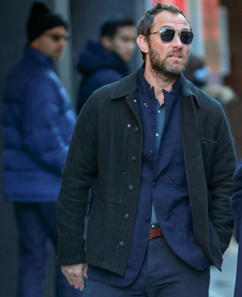 Jude Law The Rhythm Section Black Jacket Jude Law The Rhythm Section Black Jacket - Image 2