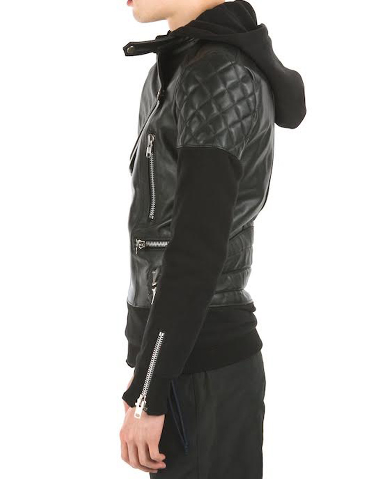 Justin Bieber Leather Jacket with Hoodie Justin Bieber Leather Jacket with Hoodie - Image 3
