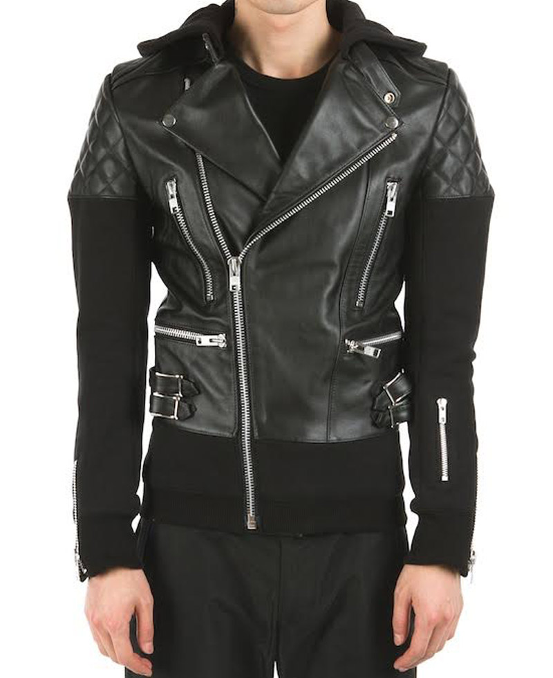 Justin Bieber Leather Jacket with Hoodie