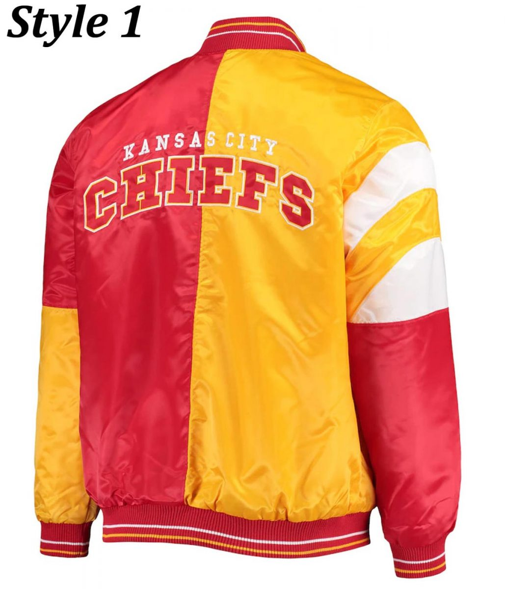 Kansas City Chiefs Varsity Red and Yellow Satin Jacket Kansas City Chiefs Varsity Red and Yellow Satin Jacket - Image 2
