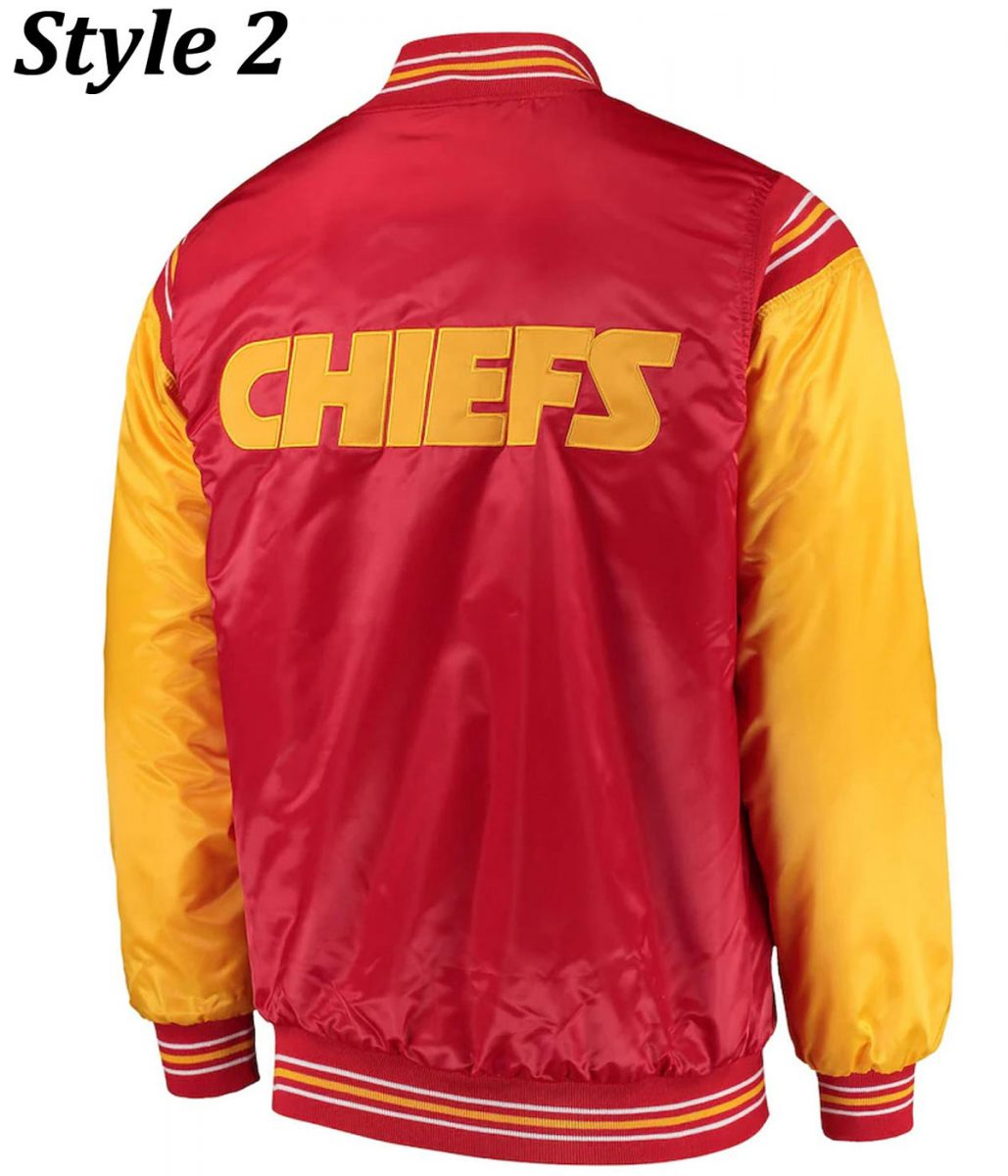 Kansas City Chiefs Varsity Red and Yellow Satin Jacket Kansas City Chiefs Varsity Red and Yellow Satin Jacket - Image 5