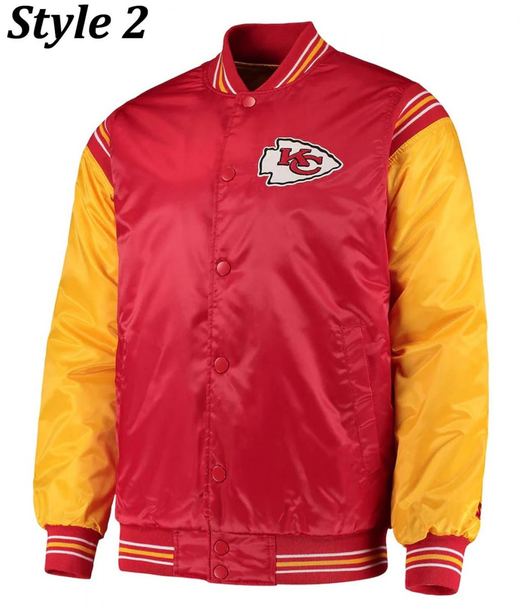 Kansas City Chiefs Varsity Red and Yellow Satin Jacket Kansas City Chiefs Varsity Red and Yellow Satin Jacket - Image 4