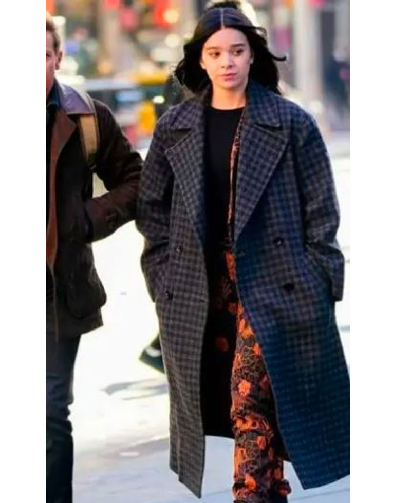 Hailee Steinfeld Hawkeye Black and Grey Coat Hailee Steinfeld Hawkeye Black and Grey Coat