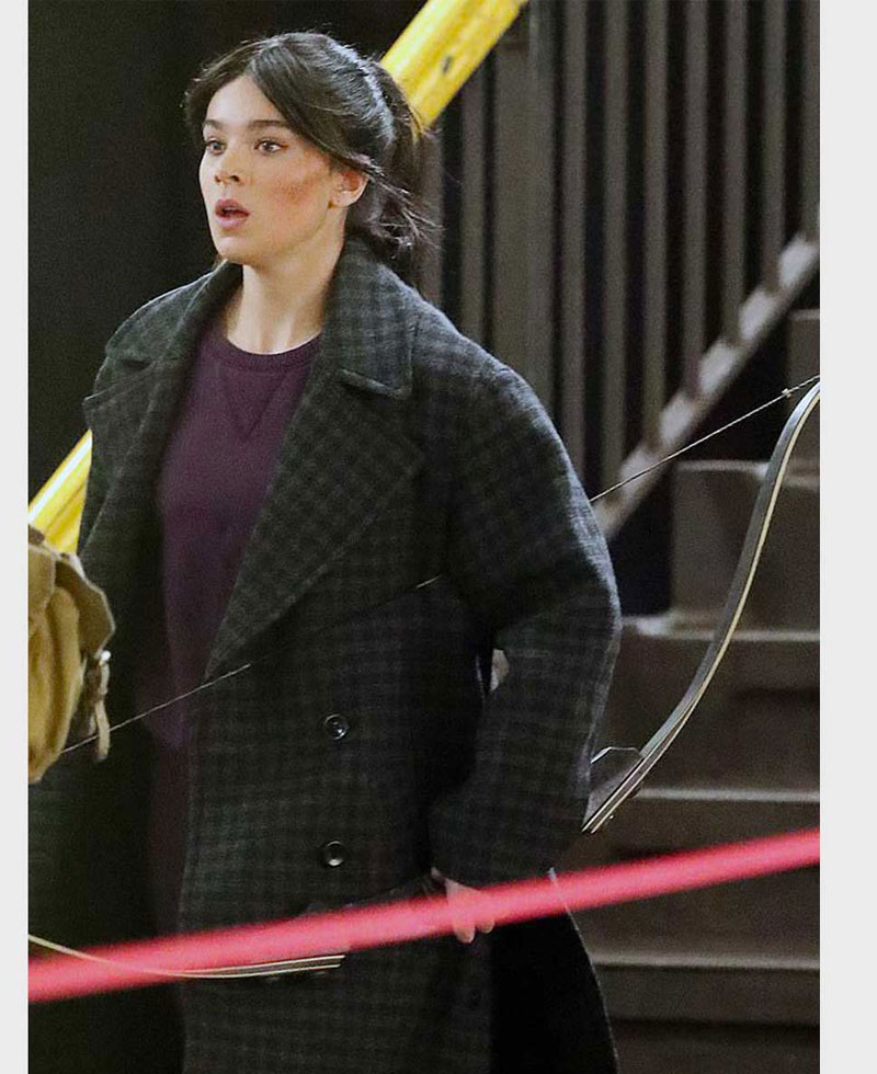 Hailee Steinfeld Hawkeye Black and Grey Coat Hailee Steinfeld Hawkeye Black and Grey Coat - Image 7