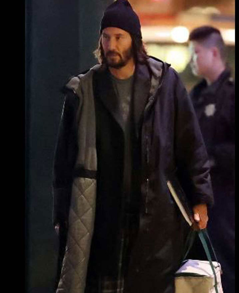 Keanu Reeves The Matrix 4 Coat with Hood Keanu Reeves The Matrix 4 Coat with Hood